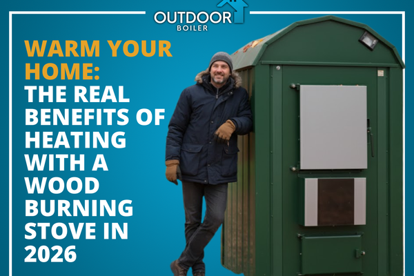  Promotional image highlighting the real benefits of heating with wood burning stove systems in cold weather.