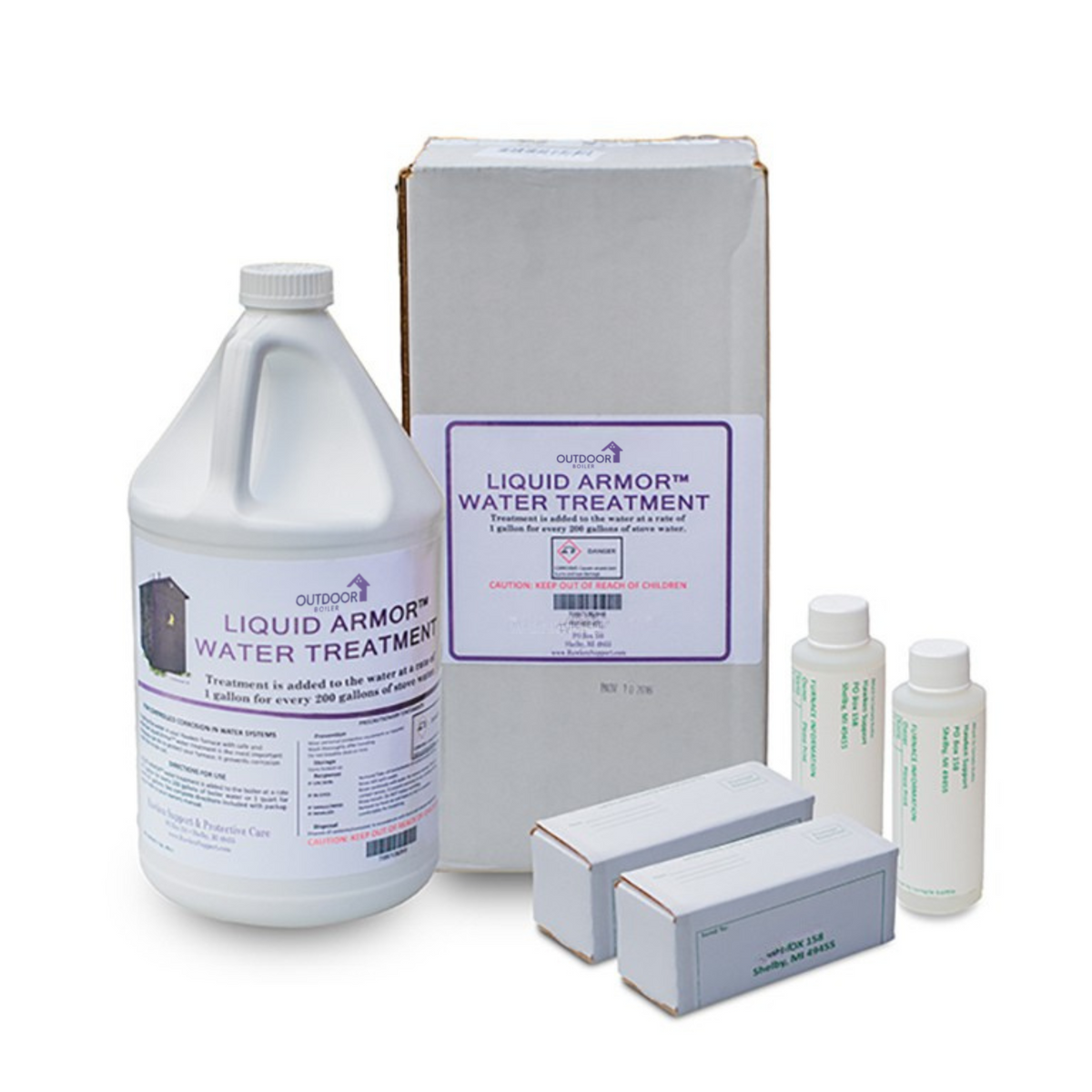 backcountry alum water treatment kit setup with stock solution bucket stabilizer