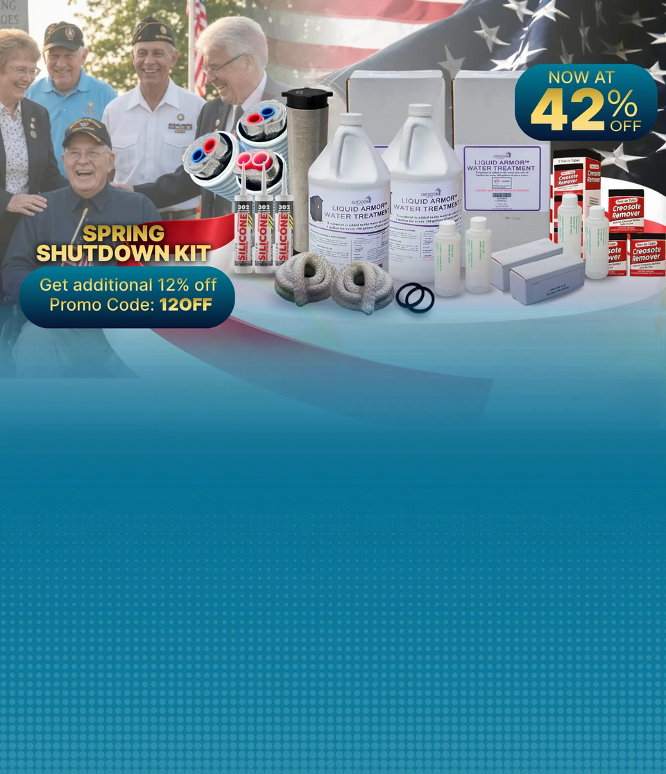  Spring shutdown kit with products and promotional text on a blue background